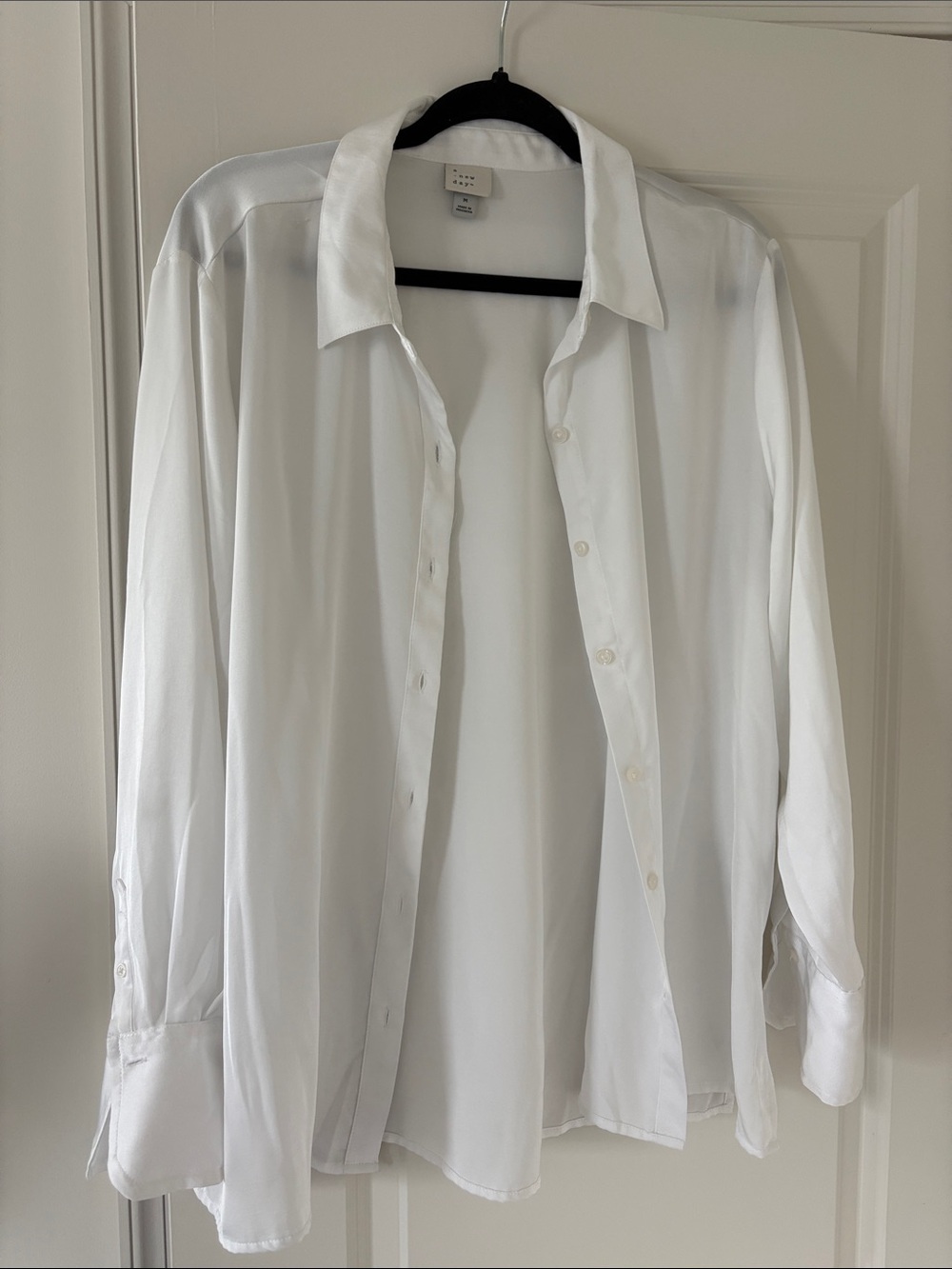 Women’s Semi Sheer White Button-Up Shirt